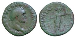 Ancient Coins - Vespasian. A.D. 69-79. AE as (27mm, 11g,). Rome mint, struck A.D. 76. IMP CAESAR VESP AVG COS VII, laureate bust of Vespasian right / AEQ-V[ITAS] AVGVST; S - C, Aequitas