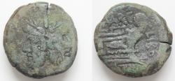 Ancient Coins - Q. Marcius Libo, Rome, c. 148 BC. Æ As (28mm, 19.79g, ). Laureate head of Janus. R/ Prow of galley r.; Q•MARC above, LIBO to r.