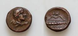 Ancient Coins - Southern Lucania, Herakleia, 3rd-1st centuries BC. Æ (11mm, 1.3g,). Wreathed head of Herakles r. R/ Quiver, club, and bow. Van Keuren 162; HNItaly 1446. VF