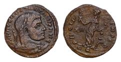 Ancient Coins - Constantine I. AD 307/310-337. Æ Half Follis 16mm 1.67g Rome mint, 4th officina. Struck AD 312-313. FL VAL CONSTANTINVS AVG, laureate, draped and cuirassed bust left / PACI P-ERPET