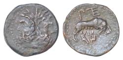 Ancient Coins - Sicily, uncertain mint under Roman Rule Æ22mm 7,56g  As. Late 2nd century BC. P. Te(rentius), quaestor, Ӕ As. Laureate head of Janus; I (mark of value) above / She-wolf to right, R