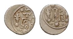 World Coins - Serbia Raska - Despotie, 1402 - 1459. Djurdj Vukovic Brankovic, 1427 - 1439 / 1444 - 1456. AR  Dinar 11mm, 0,95g Name monogram between two lilies. Title monogram between two lilies