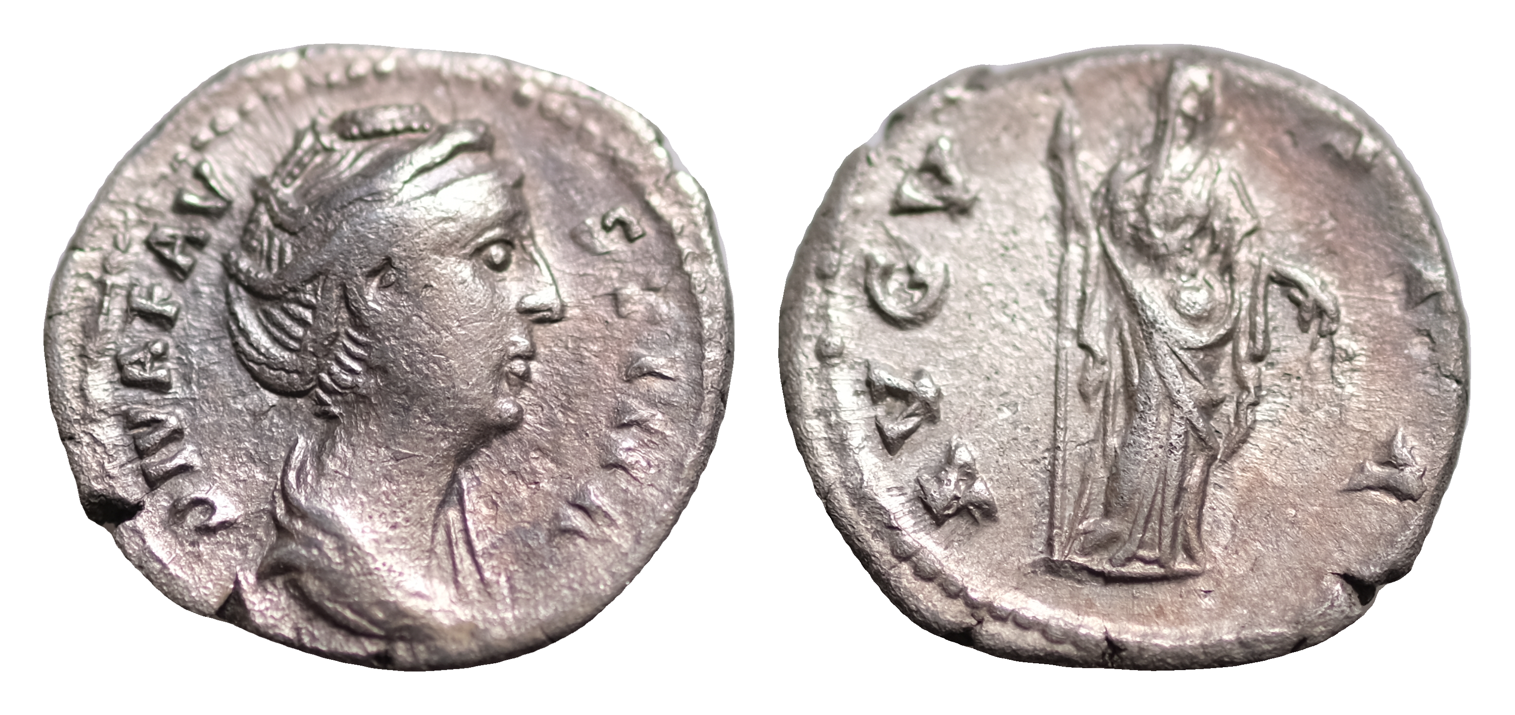 Diva Faustina. Denarius after 141, AR 18 mm, 2,86 g. DIVA FAV