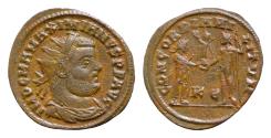 Ancient Coins - Maximianus, first reign, 286-305. AE Antoninianus (20mm, 2,8g.), Cyzicus, 5th officina (E), 295-296 AD. IMP C MA MAXIMIANVS P F AVG Radiate,