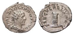 Ancient Coins - Philip I (AD 244–249). Commemorating the 1000 th Anniversary of the founding of Rome. Antoninianus (AR, 23 mm, 3,8g) Rome mint, AD 248.