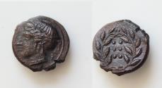 Ancient Coins - SICILY. Himera. AE15mm 3,4g Hemilitra c.413-408 BC