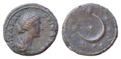 Ancient Coins - Faustina II, daughter of Antoninus Pius and wife of Marcus Aurelius Diva Faustina . As after 175, Æ 26mm 10,2g. Draped bust r., hair waved. Rev. Crescent and seven stars