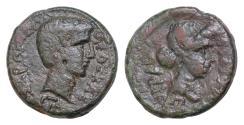Ancient Coins - THESSALY, Koinon of Thessaly. Octavian, with Julia Augusta (Livia). 27 BC-AD 14. Æ Obol (20mm, 8,45g, )