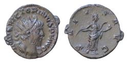 Ancient Coins - Victorinus (AD 269–271). Antoninianus (AE, 19 mm, 2.93g) c. mid AD 269–early 270, Cologne mint. IMP C VICTORINVS P F AVG Radiate and cuirassed bust of Victorinus right. / SALVS AVG