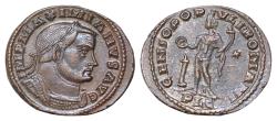 Ancient Coins - Maximianus. First reign, AD 286-305. Æ Follis (28mm, 10,5g, ). Lugdunum (Lyon) mint. Struck circa AD 303-305. Laureate and cuirassed bust left / Genius standing left,