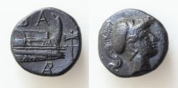 Ancient Coins - KINGS OF MACEDON. Demetrios I Poliorketes, 306-283 BC. AE Bronze, 15 mm ,3,1g,, uncertain mint in Asia Minor, circa 290-283. Head of Athena