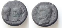 Ancient Coins - Macedon. Cassandreia. Titus and Domitian, as Caesars AD 69-81. Bronze Æ19mm. 6,1g. Jupiter Amon Varbanov 3330 R7 Extremeli Rare ! Very Fine !