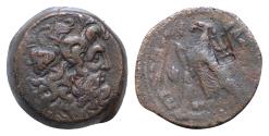 Ancient Coins - Ptolemy VI Philometor, first reign, 180-164 BC. AE Bronze, 26 mm, 14.6 g,  uncertain mint on Cyprus. Diademed head of Zeus Ammon to right, with ram's horn  , Eagle