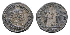 Ancient Coins - Probus (276-282) AE silvered Antoninianus (Silvered bronze, 3.5g, 19mm) Antioch, 6th officina (S), 280. IMP C M AVR PROBVS P F AVG Radiate, draped and cuirassed but of Probus