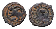 World Coins - ISLAMIC. Uncertain. AE15mm 1,6g  Circa 11th-14th centuries?). Lion  Extremely rare .Good  Very Fine