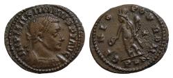 Ancient Coins - Maximinus II, 310-313. Follis (Bronze, 24 mm, 4.95 g, ), Londinium, London mid 310-late 312. IMP MAXIMINVS P F AVG Laureate and cuirassed bust of Maximinus II  GENIO POP ROM