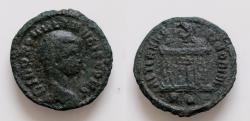 Ancient Coins - Romulus (son of Maxentius). Æ 16mm quarter follis (1.6gm). Rome, ca. AD 310. DIVO ROMVLO N V BIS CONS, bare head of Romulus right / AETERNAE MEMORIAE,