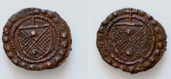 World Coins - Italy, Firenze, c. 14th century. Æ Tessera Mercantile (18mm, 1g,). Arms surmounted by cross. R/ Arms. Good VF . rare