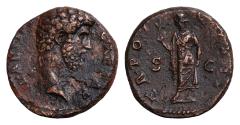 Ancient Coins - Aelius Caesar, AE As struck under Hadrian, Rome, AD 137; Æ25mm 11,32g  L AELIVS - CAESAR, bust r., drapery on l. shoulder, Rv. TR POT - COS II, Spes advancing l., holding flower