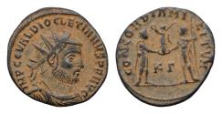 Ancient Coins - Diocletianus AE Antoninianus, Cyzicus  (284-305 AD). AE 20mm 3g Antoninianus Extremely Fine