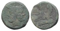 Ancient Coins - Anonymous after 211 BC. Uncertain mint As Æ 32mm.36g.!!!! Laureate head of bearded Janus, I (mark of value) above / ROMA, prow of galley right, I (mark of value) above.