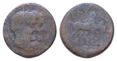 Ancient Coins - North Africa, Carthage Æ 13,4g 28mm Trishekel Utica mint(?), circa 175-150 BC. Laureate heads of the Dioskouroi, jugate right; each surmounted by star / Two horses advancing right