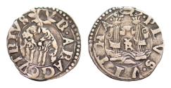 World Coins - Napoli Carlo V d’Absburgo imperatore, 1519-1554. Cinquina, AR 17mm  0,62g. R ARACO VTRIVS SI Il Toson d’oro appeso a due rami di alloro decussati. Rv. PLVS VLTRA Le Colonne d’Ercol