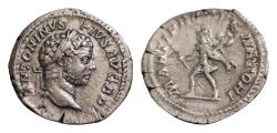 Ancient Coins - Caracalla, 198-217. Denarius (Silver, 18mm, 2,7 g 12), Rome, 213. ANTONINVS PIVS  AVG BRITLaureate head of Caracalla to right. Rev. MARTI PROPVGNATORI Mars advancing left, Spear