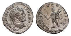 Ancient Coins - CARACALLA (197-217).Rome. AR18mm 2,5g Denarius.  ANTONINVS PIVS AVG BRIT. Laureate head right  P M TR P XV COS III P P. Herkules standing left, holding branch, club and lion's skin