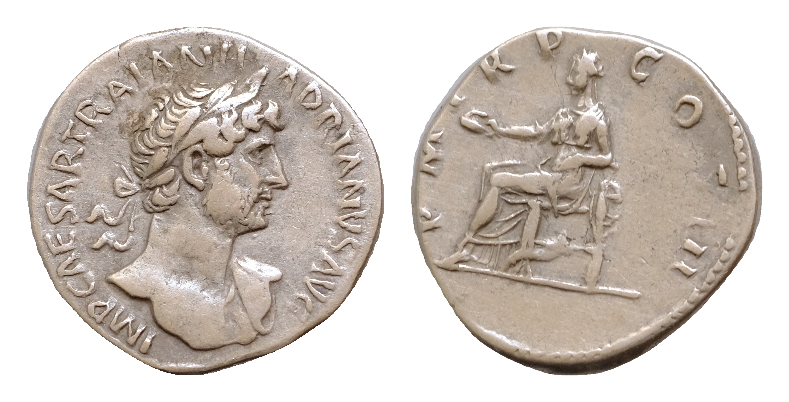 Hadrian. AR 17mm 3,8g Denarius. 119-125 AD. Rome. Ric-II 3.218