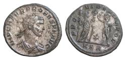 Ancient Coins - Probus AD 276-282. Serdica Antoninianus Æ silvered 22mm., 3,64g. IMP C M AVR PROBVS AVG, radiate, draped and cuirassed bust right / PROVIDEN DEOR, KAH•