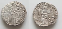 World Coins - ITALY, Venezia (Venice). Antonio Veniero. 1382-1400. AR Grosso (21mm, 1.9g,). Third type. Doge, standing right, and St. Mark,
