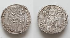 World Coins - ITALY, Venezia (Venice). Antonio Veniero. 1382-1400. AR Grosso (22mm, 2g,). Third type. Doge, standing right, and St. Mark,