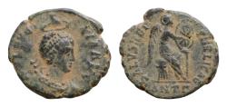 Ancient Coins - Aelia Eudoxia (wife of Arcadius) Æ16,5mm 2,8g  Antioch, AD 401-403. AEL EVDOXIA AVG, diademed and draped bust right, [being crowned by the hand of God above] / SALVS REIPVBLICAE,