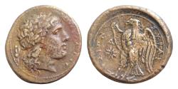 Ancient Coins - Sicily, Syracuse, Bronze, Hiketas (287-278), c. 287-278 BC; AE24,5  mm 8,6g Apollo Eagle