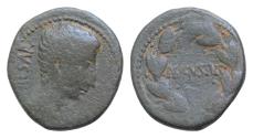 Ancient Coins - Octavian, as Augustus 27 BC – 14 AD As, uncertain mint in Asia circa 25 BC, Æ24mm 19g. CAESAR Bare head r.. Rev. AVGVSTVS