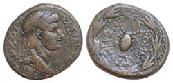 Ancient Coins - KINGS of COMMAGENE. Antiochos IV Epiphanes. AD 38-72. Æ 28mm, 13.5g,  Diademed and draped bust right / Scorpion within wreath.