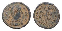 Ancient Coins - Theodosius I. A.D. 379-395. Æ 19mm, 2,8g,  Antioch, A.D. 378-383. D N THEODO-SIVS P F AVG, Double Strike  rare
