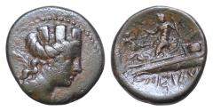 Ancient Coins - Phoenicia, Arados Æ 20mm Dated CY 86 = 174/3 BC Turreted and draped bust of Tyche to right palm over shoulder / Poseidon seated to left on prow of galley holding wreath and trident