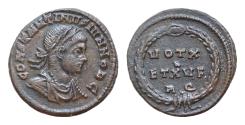 Ancient Coins - Constantine II, as Caesar, 316-337. Follis AE 18,5 mm, 3,2g Rome, c. 320 AD  CONSTANTINVS IVN NOB C Laureate draped and cuirassed bust of Constantine II to right VOT X / ET XV F RQ