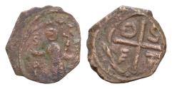World Coins - Crusaders, Antioch. Tancred (Regent, 1101-03, 1104-12). Æ Follis 20mm, 3.2g, . St. Peter standing facing, raising hand and holding cross-tipped sceptre. R/ Cross; D S F T in quarte