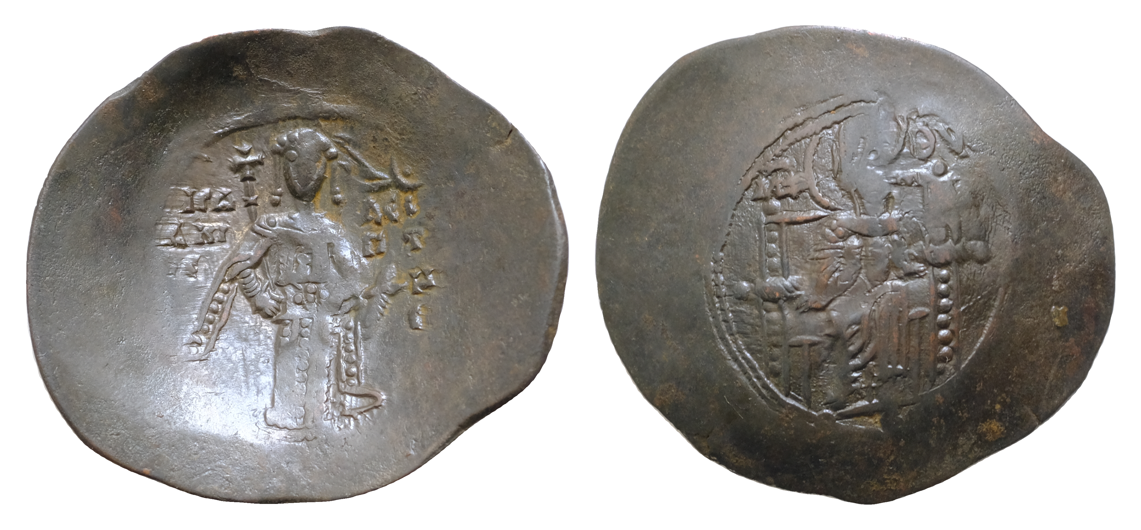 舜帝　9/10 Isaac II Angelus. First reign, 1185-1195. BI Silvered Aspron