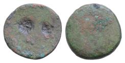 Ancient Coins - SICILY. Uncertain  AE 25mm. 11,7g coin Very  Fine. Uncertain host coin. two  Countermark