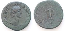 Ancient Coins - Claudius augustus, 41 – 54. Sestertius 41-54, Æ 35mm  27.3 g. TI CLAVDIVS CAESAR AVG P M TR P IMP Laureate head r. Rev. SPES – AVGVSTA Spes