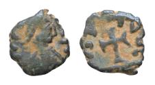 Ancient Coins - Migration Period  Vandals, uncertain Æ Nummus. Circa AD 508. cross potent within wreath. AE 0.7g, 9mm, 12h. Good Very Fine.