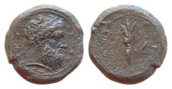 Ancient Coins - Sicily, Syracuse. Time of Timoleon and the Third Democracy. AE 25mm 14,6g Hemidrachm, c. 344-317 BC.