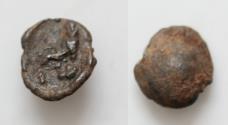 Ancient Coins - Lead  SEAL, Roman. 1st-3rd centuries. Seal (Lead, 12mm, 2,3g). Goddees  seated to Left
