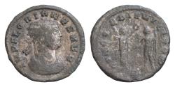 Ancient Coins - Florian. A.D. 276. Silvered AE antoninianus (22.7 mm, 3.55 g, 11 h). Cyzicus mint. IMP FLORIANVS AVG, radiate, draped and cuirassed bust of Florian right / CONCORDIA MILITVM, P