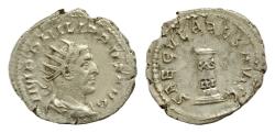 Ancient Coins - Philip I. AD 244-249. AR Antoninianus (23mm, 3.7g,). Ludi Saeculares (Secular Games) issue, commemorating the 1000th anniversary of Rome. Rome mint ,SAECVLARES AVGG