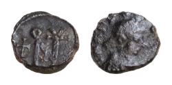 Ancient Coins - Anastasius I Æ 8mm 0,63g  Nummus. Constantinople, AD 491-498. [D N ANASTASIVS P P AVG], pearl-diademed, draped, and cuirassed bust right / Monogram of Anastasius CROSS!!!!!